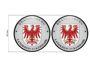 Aufkleber TUV Landkreis Uckermark Nummernschild plakette